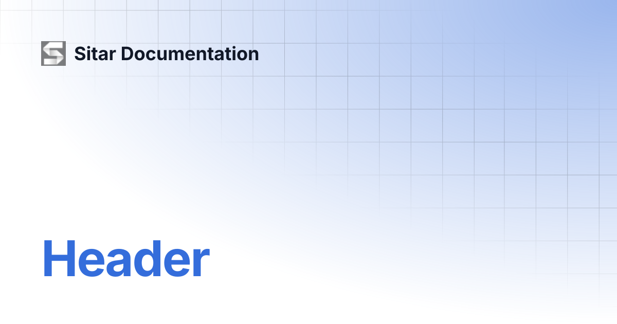 Header | Sitar Documentation