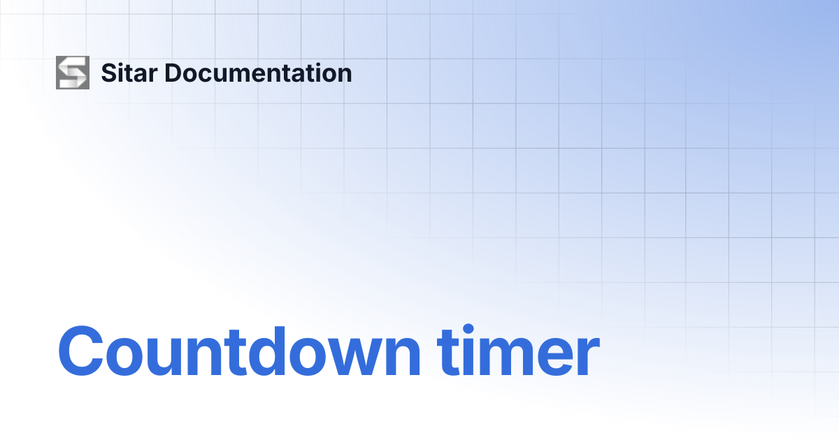 Countdown timer | Sitar Documentation