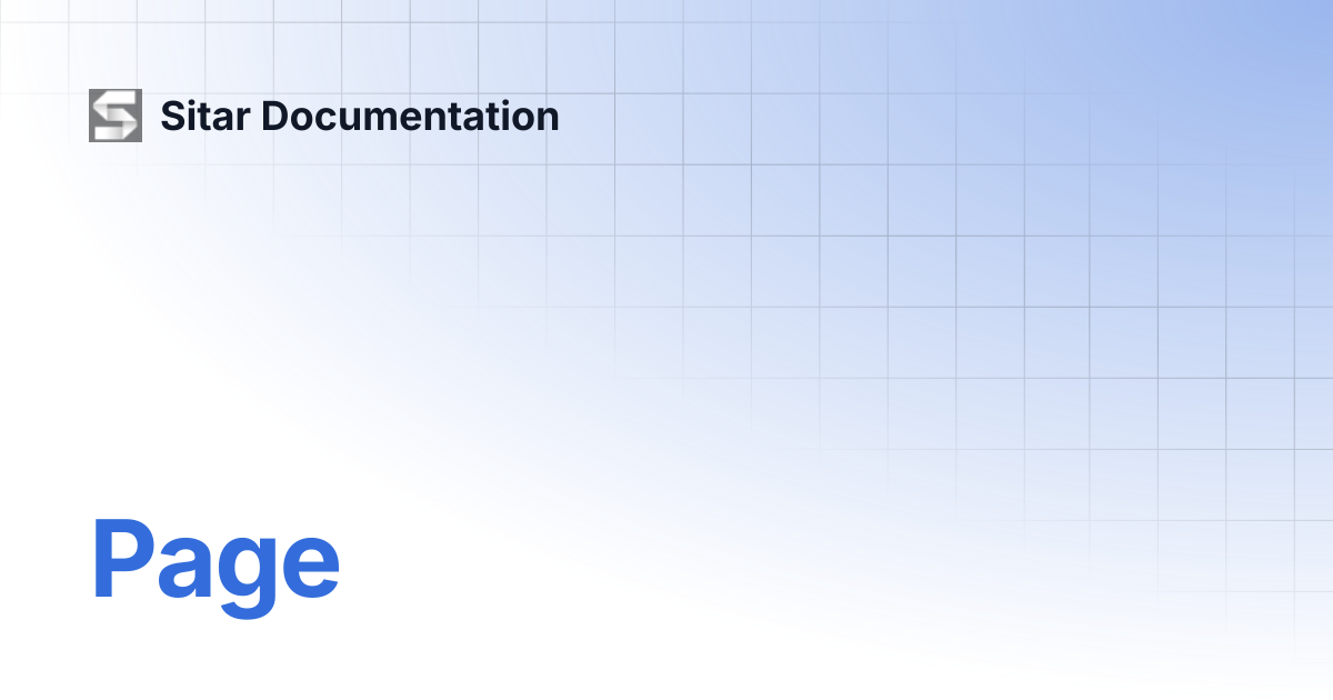 Page | Sitar Documentation