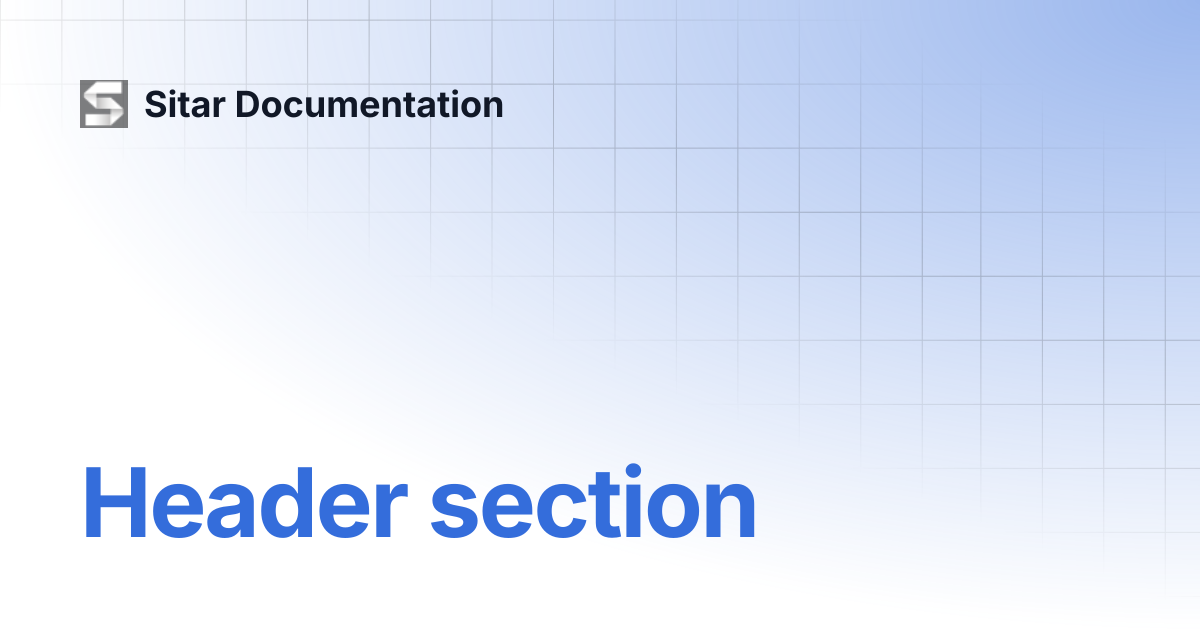 Header section | Sitar Documentation