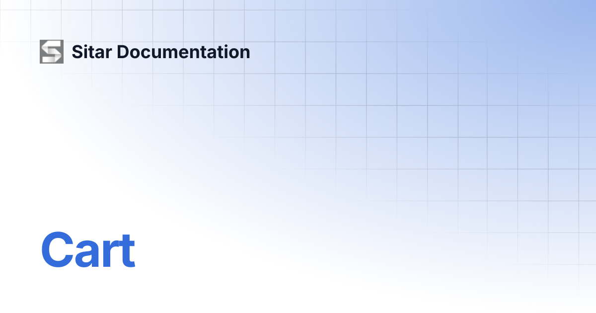 Cart | Sitar Documentation